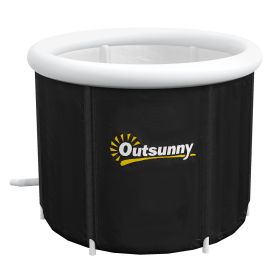 Outsunny Cold Plunge Tub, Portable Ice Bath with Thermo Lid for Athletes' Recovery, Black
