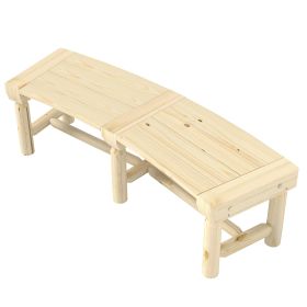 Wooden Garden Wrap Around Bench for Outdoor- Natural