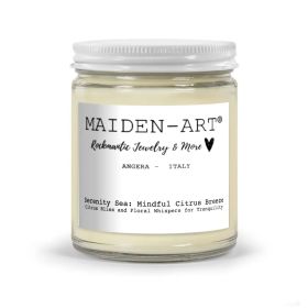 Serenity Sea: Citrus Breeze Aromatherapy Candle for Mindfulness & Meditation