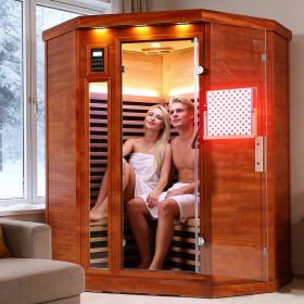 Low EMF Far Infrared Corner Sauna Room for Two Person Home Therapy