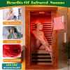 Infrared sauna with red light therapy for 1 person