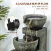 4-Tier Outdoor Water Fountain with LED