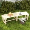 Wooden Garden Wrap Around Bench for Outdoor- Natural