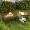 Wooden Wrap Around Garden Bench for Outdoor- Brown