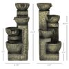 4-Tier Outdoor Water Fountain with LED