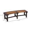 Wooden Wrap Around Garden Bench for Outdoor- Brown
