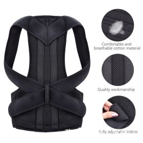 Adjustable Posture Corrector Belt for Back, Shoulder & Spine Support (Color: Black, size: L)