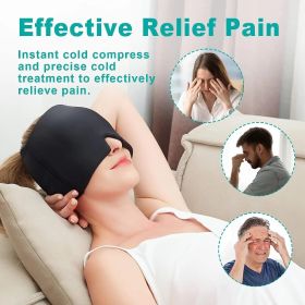 Migraine Relief Hat with Hot & Cold Therapy for Headache & Eye Care (Color: Black)